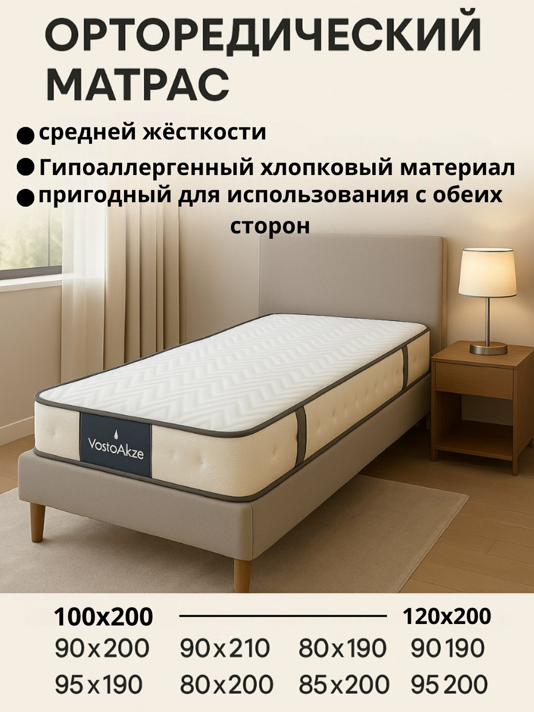Матрас ортопедический, анатомический, спальный с массажным эффектом