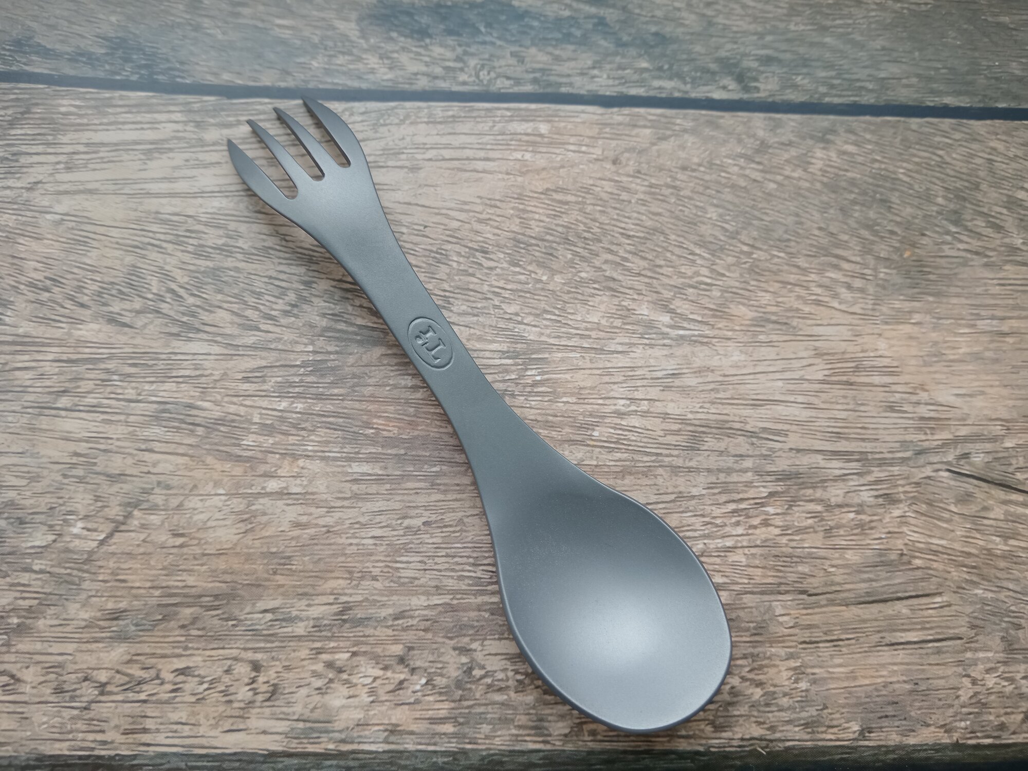 Ложка-вилка АО Урал "Турист", 2 в 1, титановая, стеклоструйная, матовая