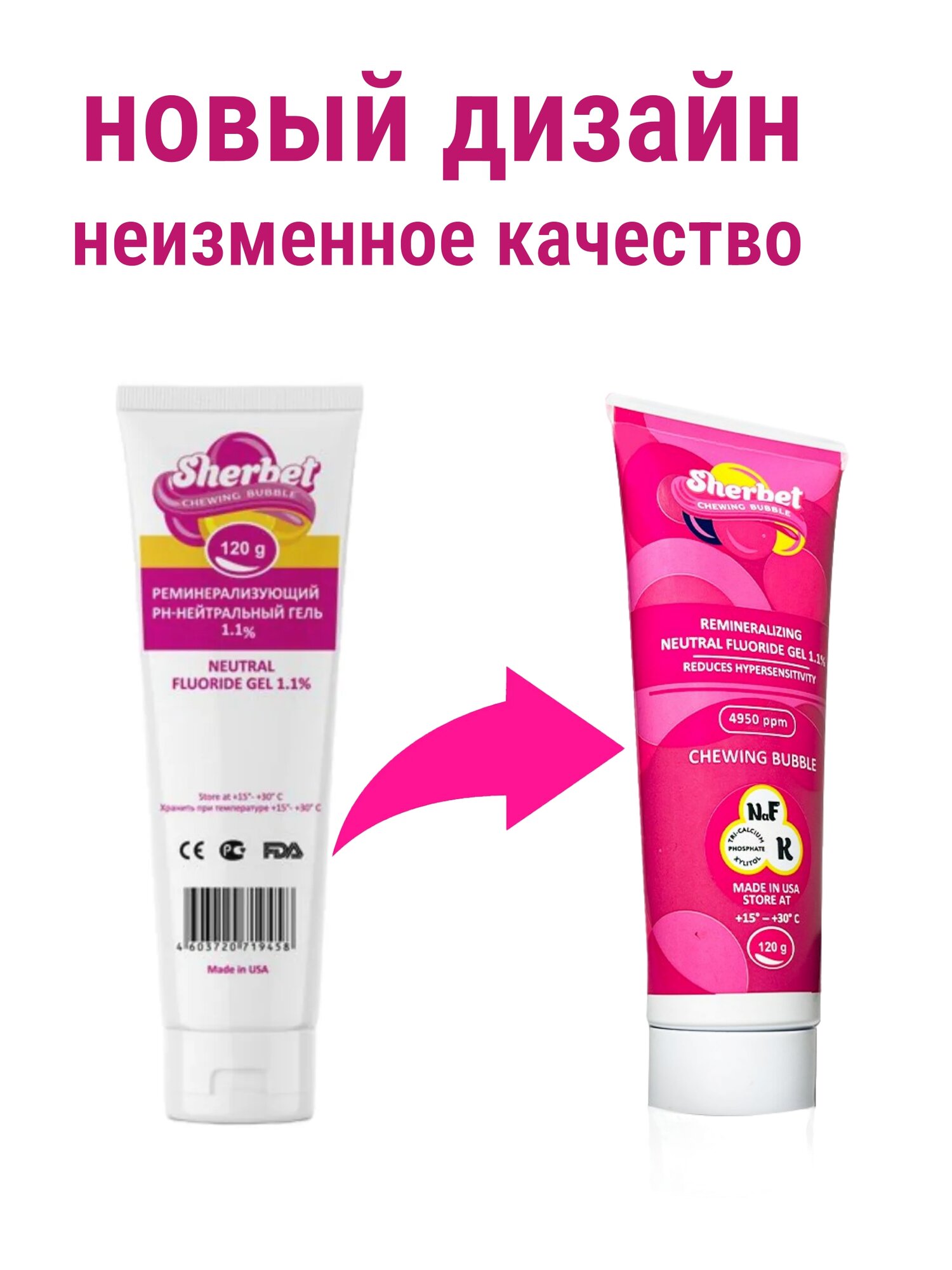 Картинки Реминерализующий гель 1,1% , Жевательная резинка, 120 г