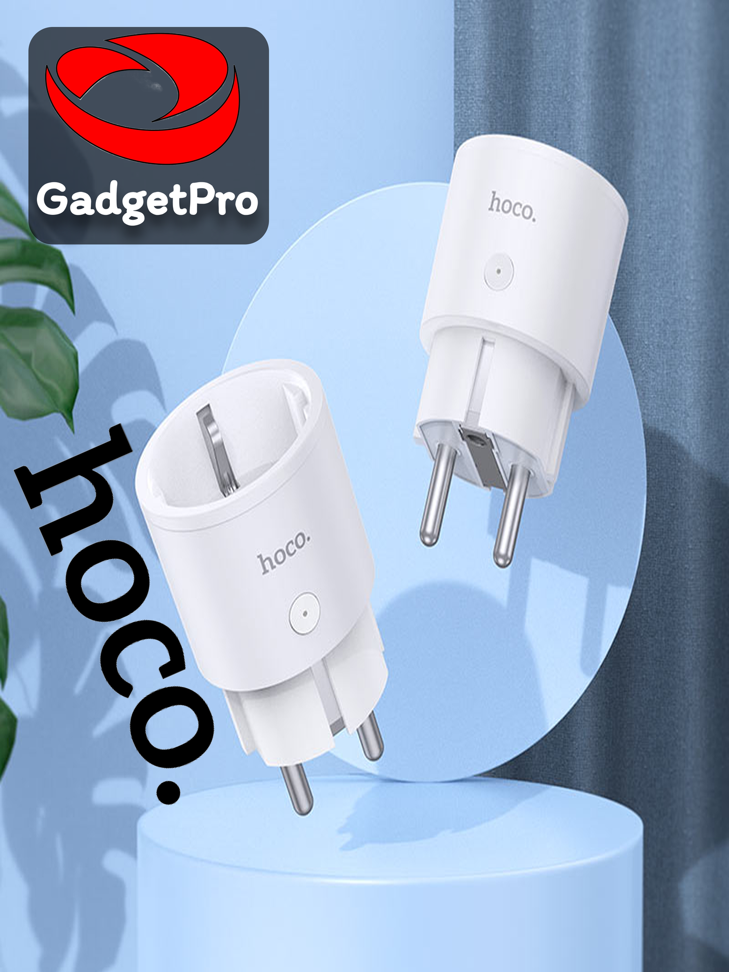 Умная Wi-Fi розетка Hoco AC16 Smart Plug, дистанционное управление, поддержка Alexa и Google Assistant
