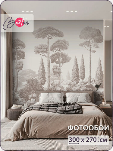 Изображение товара Фотообои на стену флизелиновые 3d Лес Природа 300x270 см Bartonwall N175_BR