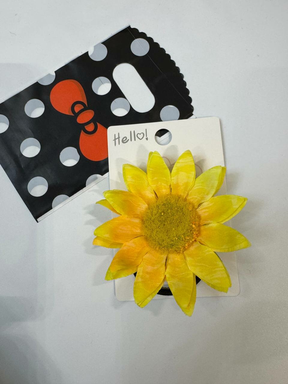 Заколка-резинка-булавка для волос с подсолнухом — фото 1