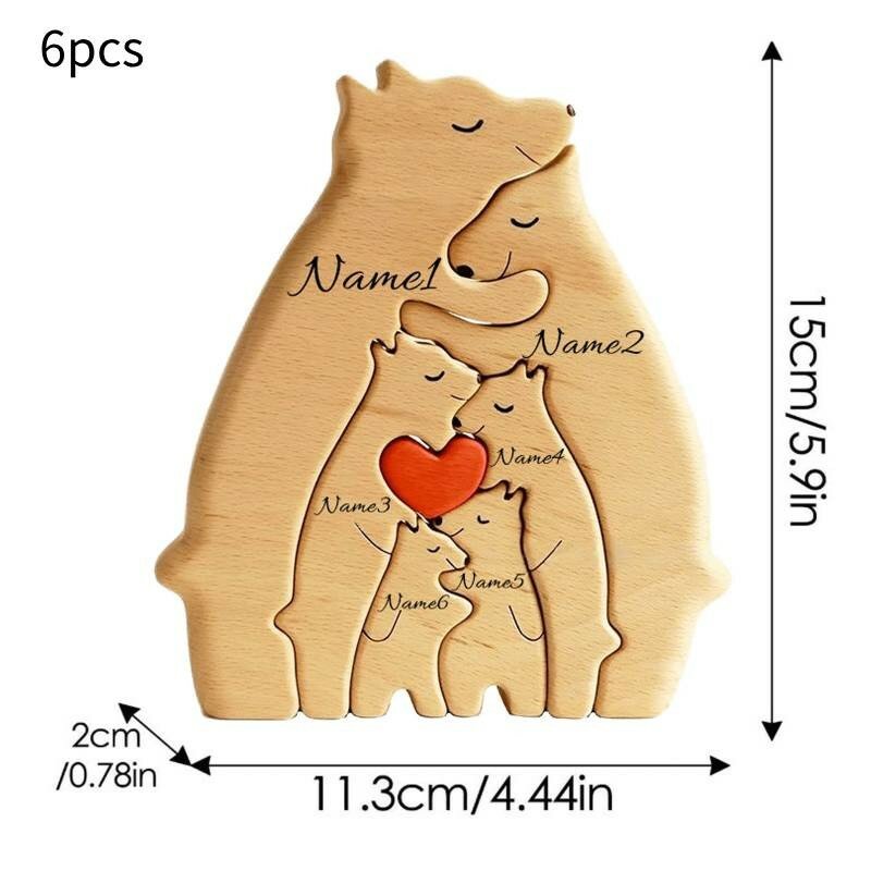 Деревянная фигурка trendy bear set идеально для персонализации и праздников 6 шт