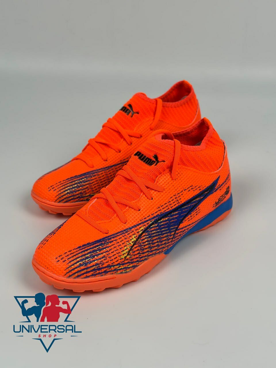Бутсы PUMA, размер 40, оранжевые