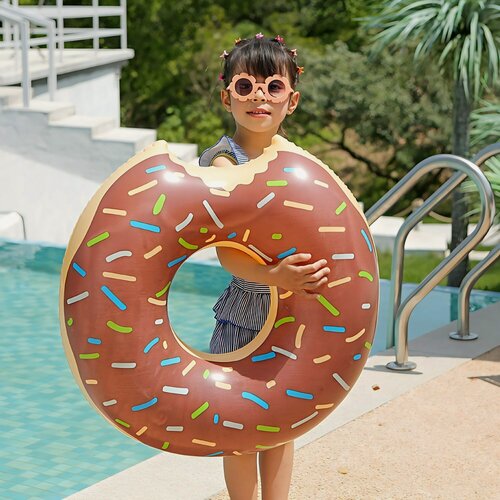 Изображение товара Надувной круг для плавания «Пончик» (цвет: шоколадный, размер: 60 см)