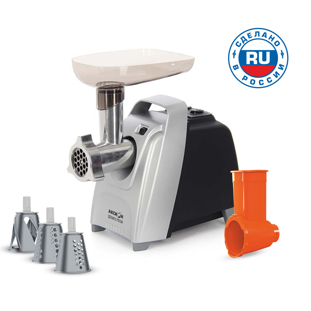 Мясорубка аксион М61.03 черно-серебристый