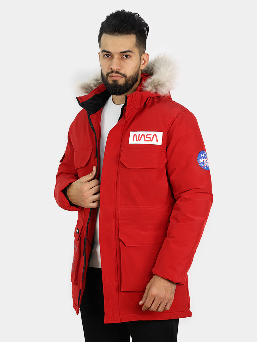Куртка NASA, размер 50, красный, зеленый