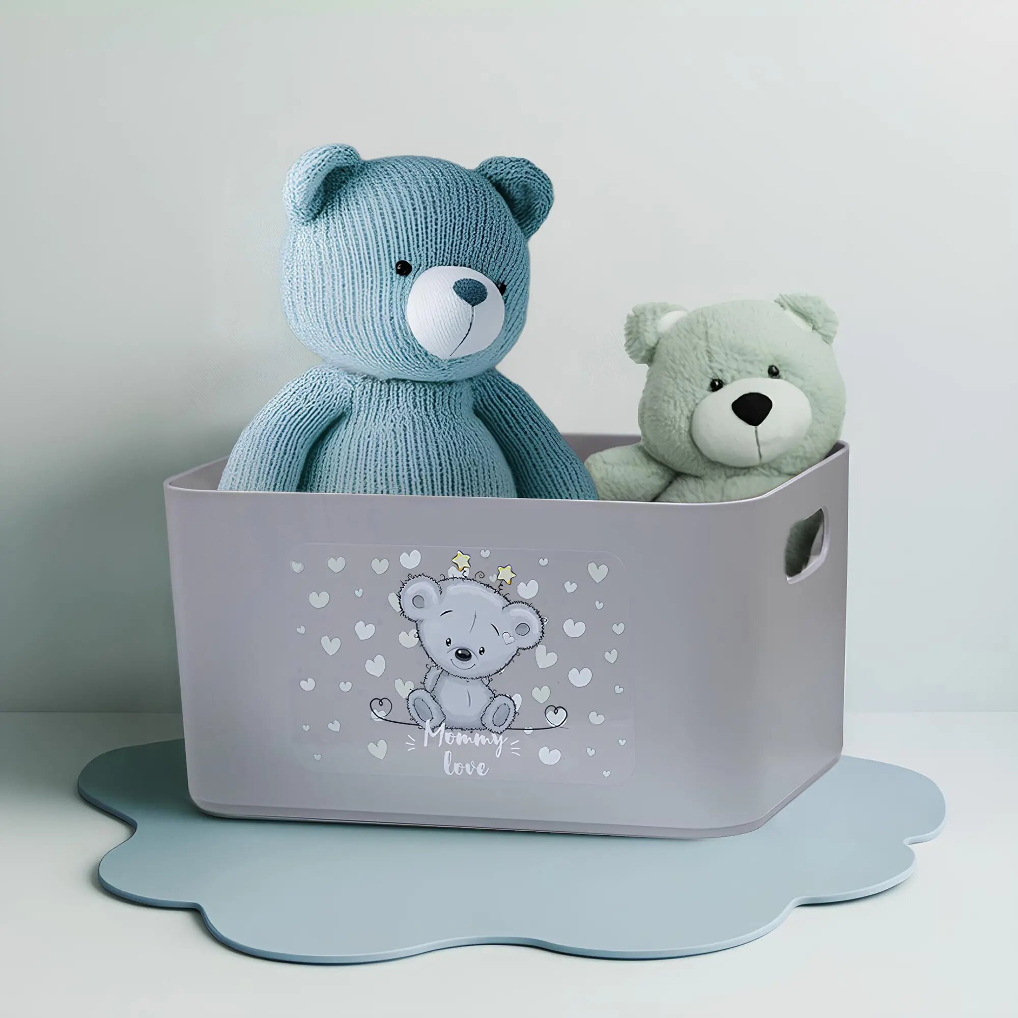 Корзина Berossi Mommy Love 15.79x12.12x22.74 см пластик серый