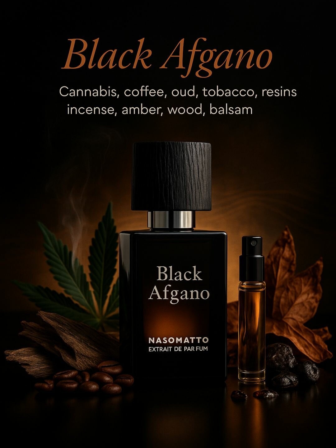 Black Afgano духи, парфюмерная вода для мужчин и женщин, Black Afgano Nasomatto, 5 мл