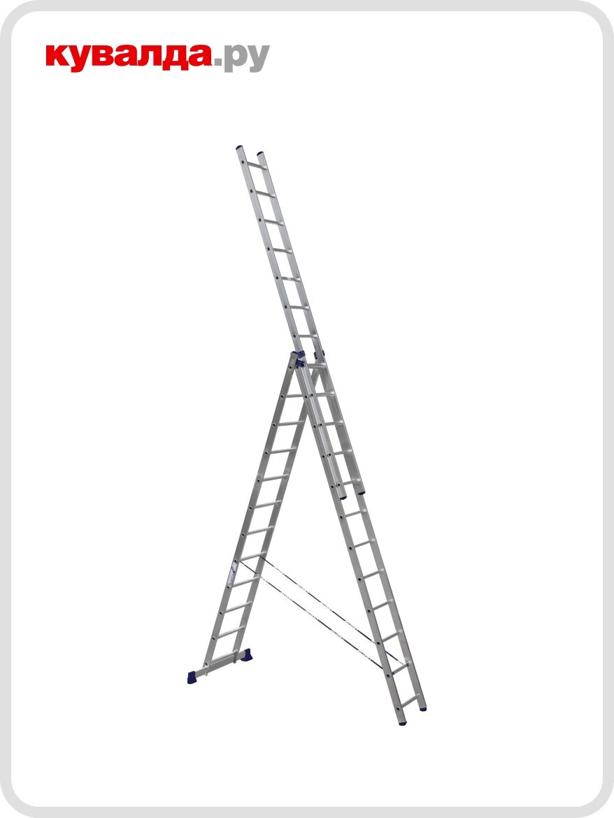 Лестница-стремянка трехсекционная алюмет 5312 3х12