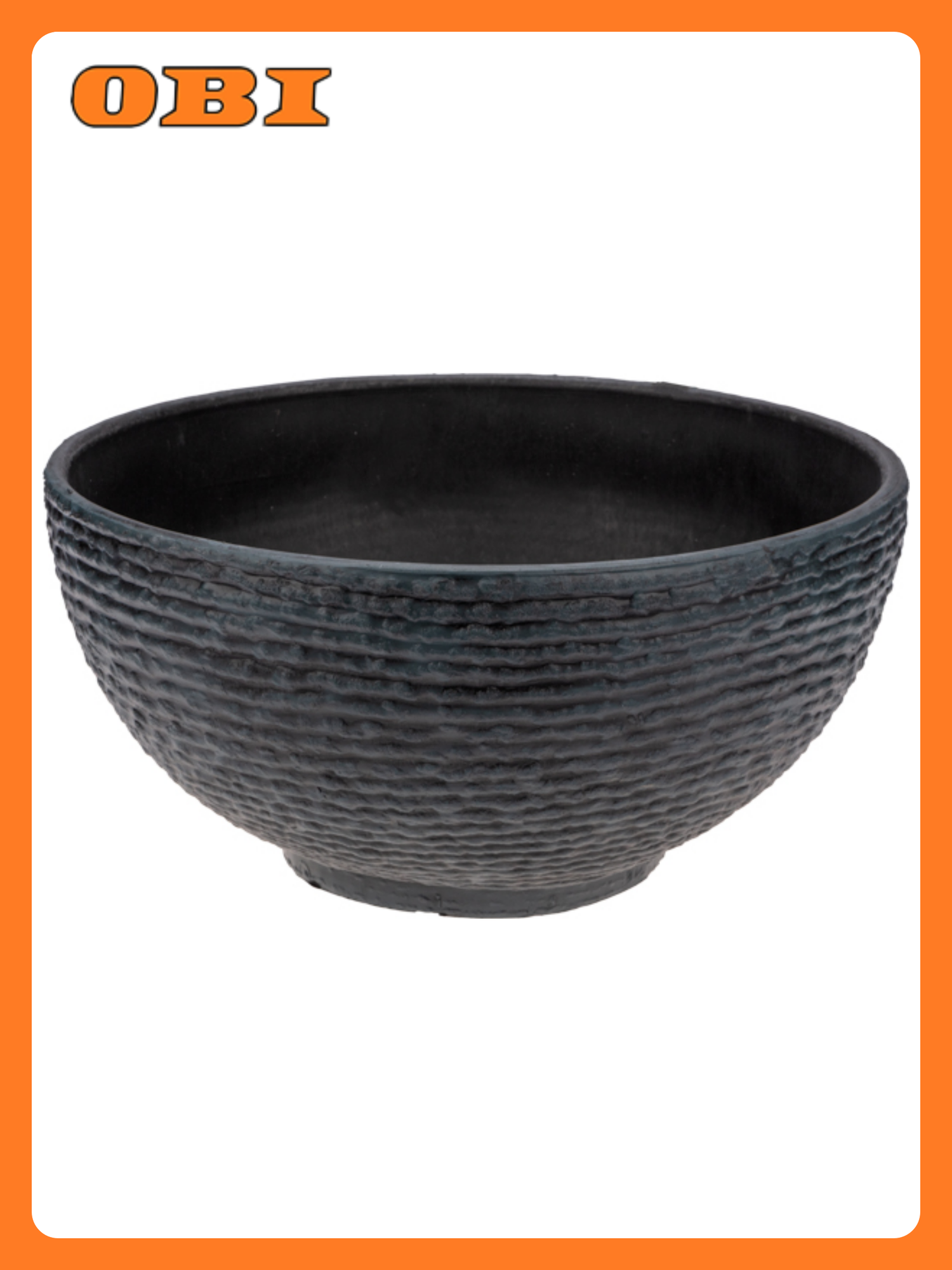 Кашпо-миска с эффектом камня Polistone bowl 405х20см графит