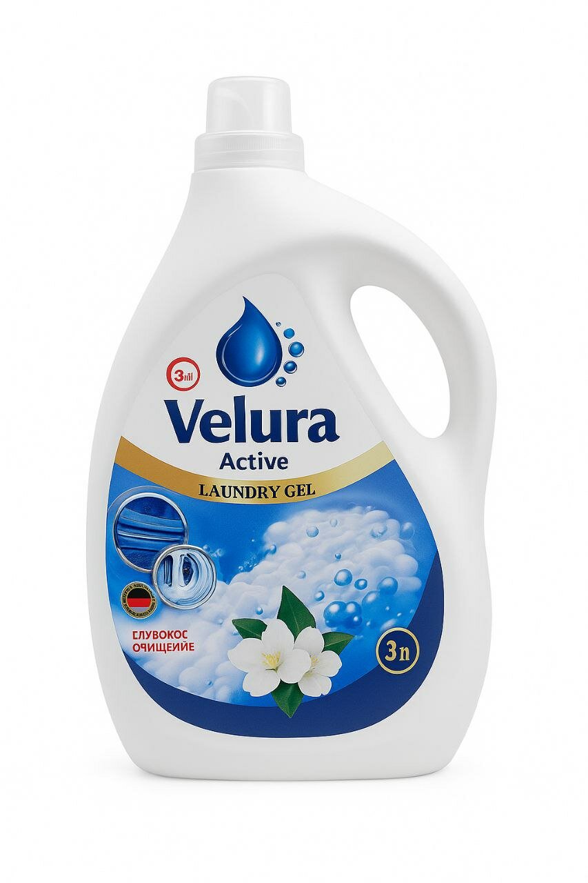 Антиугревой гель для стирки Savdo "Velura Active", для всех типов тканей, 3 л — фото 1