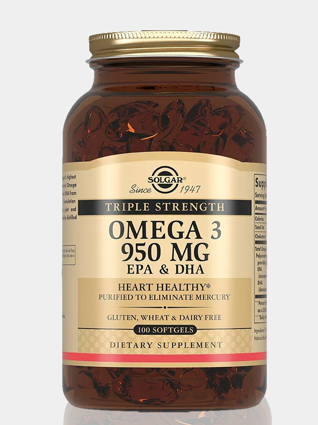 Капсулы Solgar "Омега-3 ", 50 штук, 950 мг, для здоровья сердца