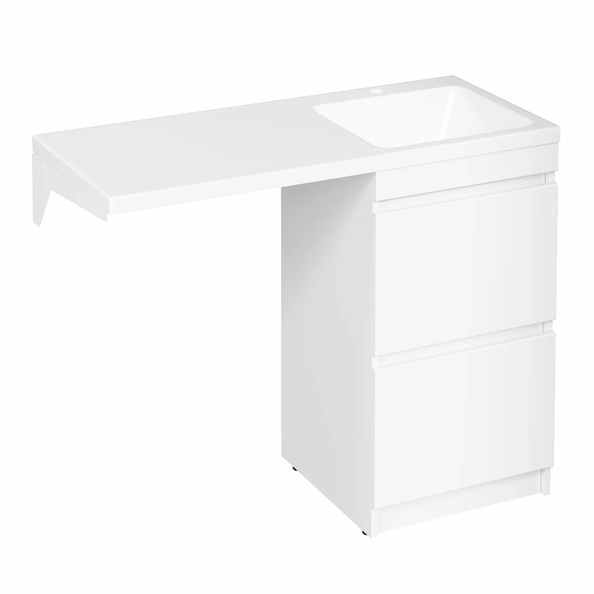 Тумба с раковиной STWORKI Мальмё 100 правая над стиральной машиной белая