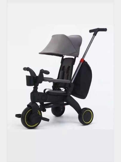 Детский легкий складной велосипед , серый