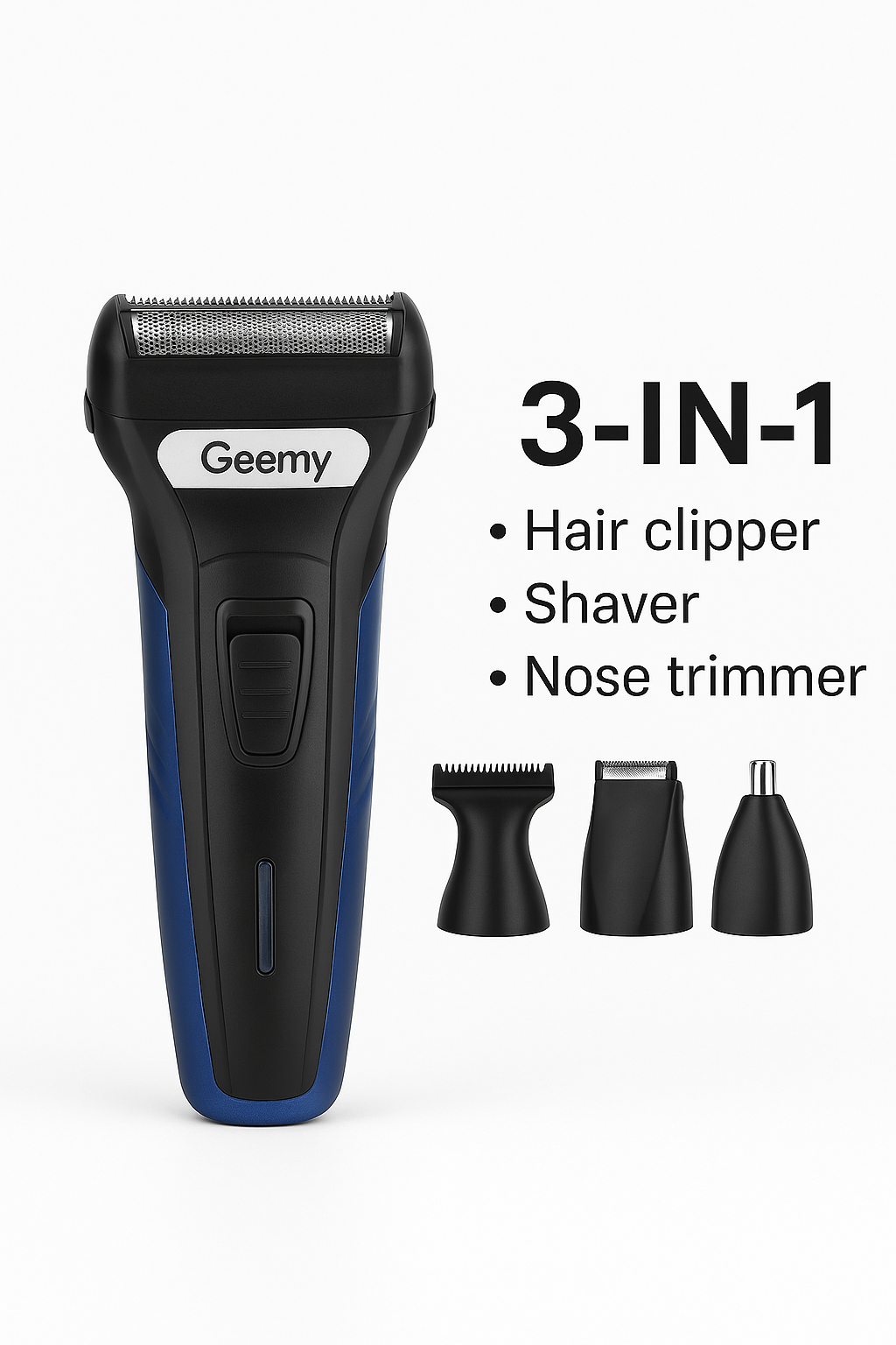 Триммер Geemy GM-566, для влажного и сухого бритья, Li-ion, зарядка от USB