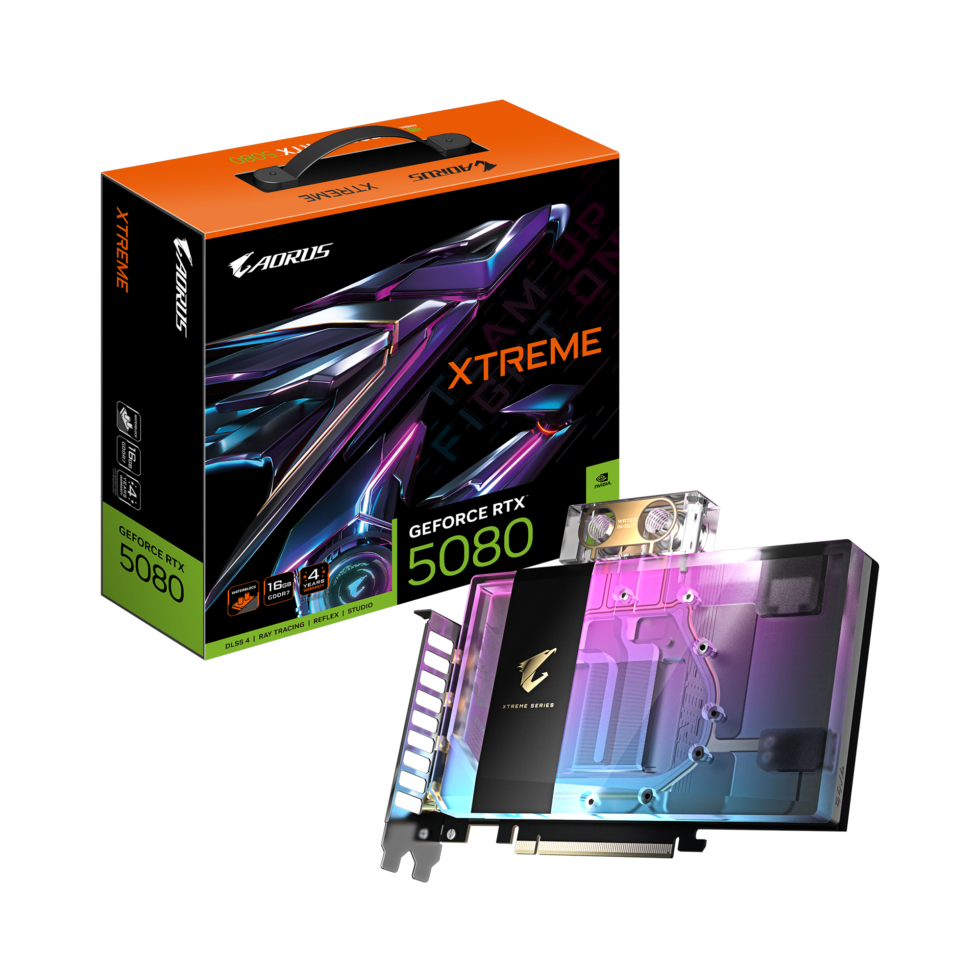 Видеокарта GIGABYTE AORUS GeForce RTX 5080 ICE, 16ГБ, 256 Бит