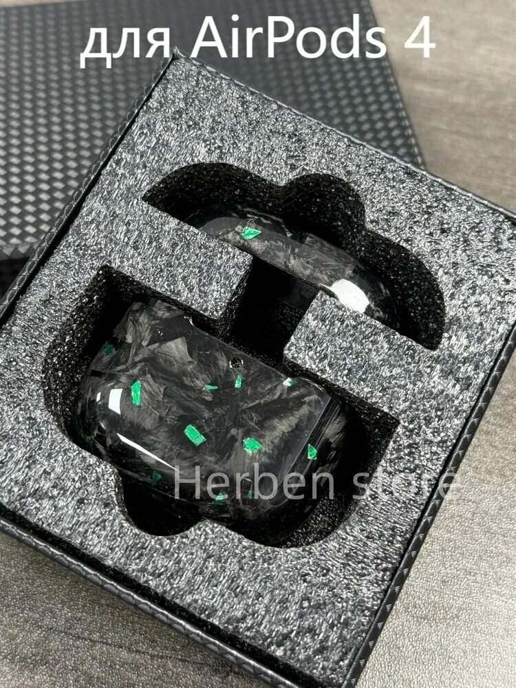 Ультратонкий защитный чехол из настоящего углеродного волокна для Airpods 4 чехол из углеродного волокна