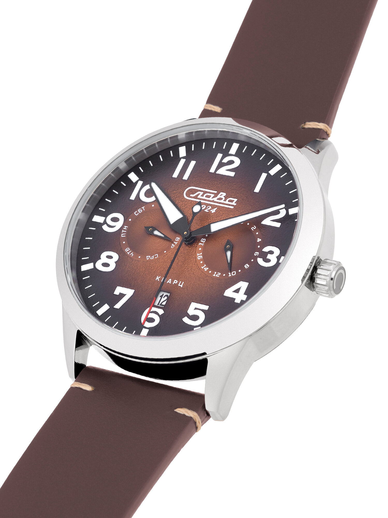 Наручные часы Слава Традиция, коричневый — фото 1