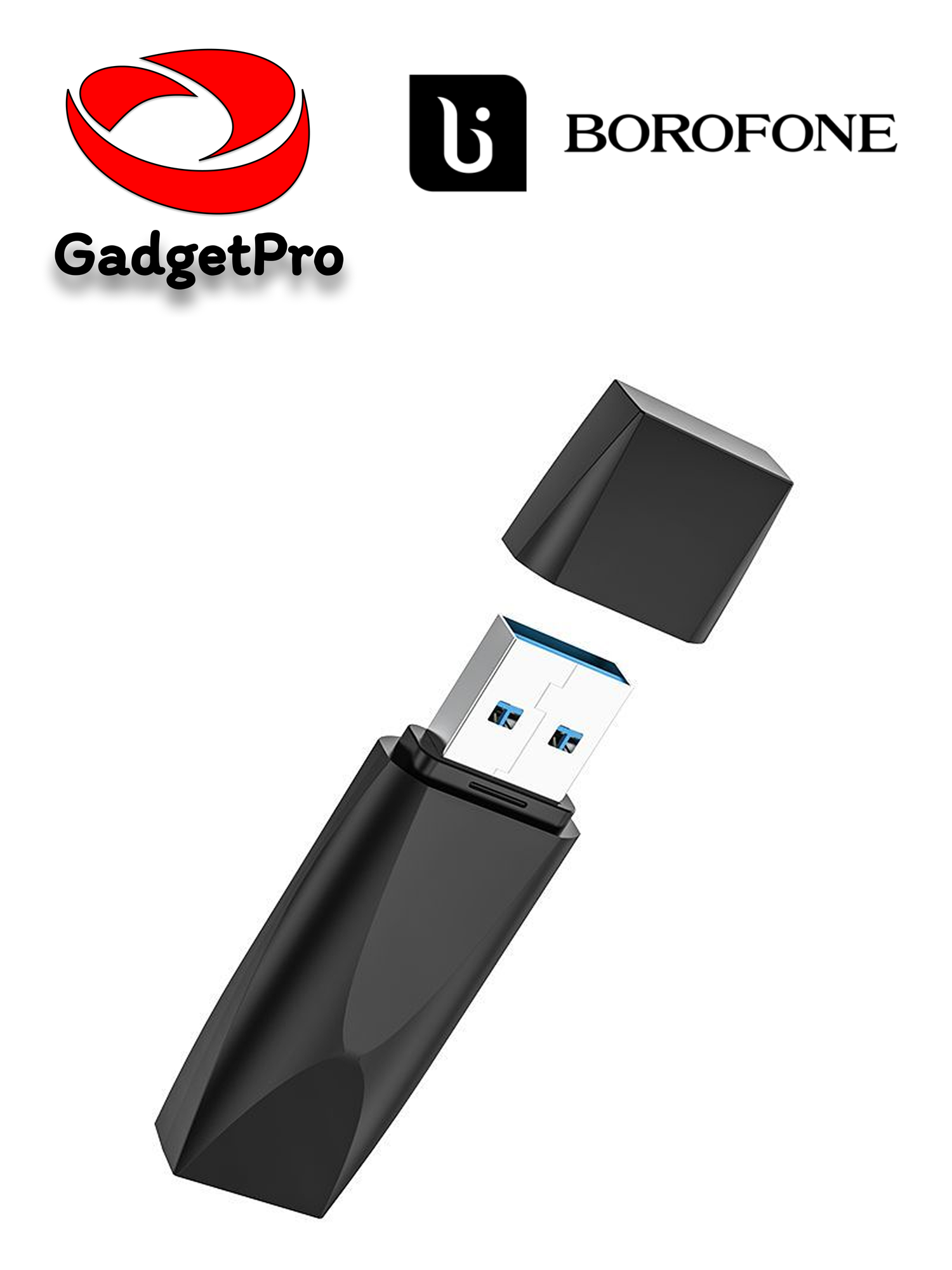 Флешка Borofone BUD4 USB 3.0 64 ГБ, белая, высокоскоростная, пластиковый корпус