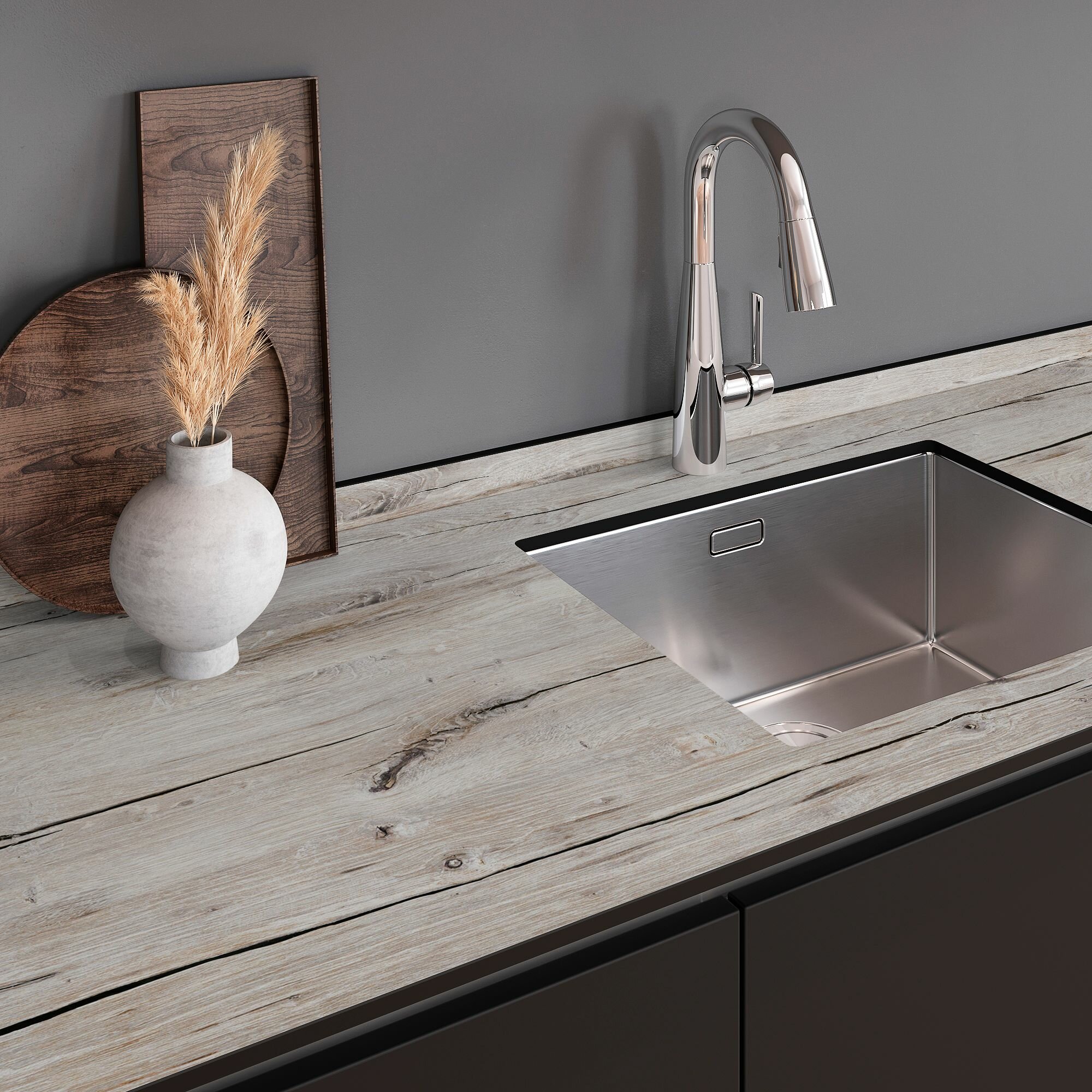 HPL  8091 Compact Grey cracked Oak SP 12 1320 (Лист 3050)