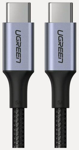 Изображение товара Кабель Ugreen USB C, в алюминиевом корпусе с оплеткой, черный, 1 м (70427)