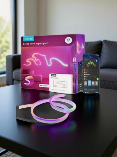 Изображение товара Светодиодная лента RGB Govee Neon Rope Strip Light 2 H61D3301, умная LED подсветка 3 метра
