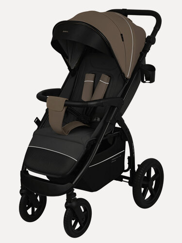 Изображение товара Коляска прогулочная детская Jovola Selena SL, всесезонная, большие резиновые колеса, амортизация, темно-бежевый-серый