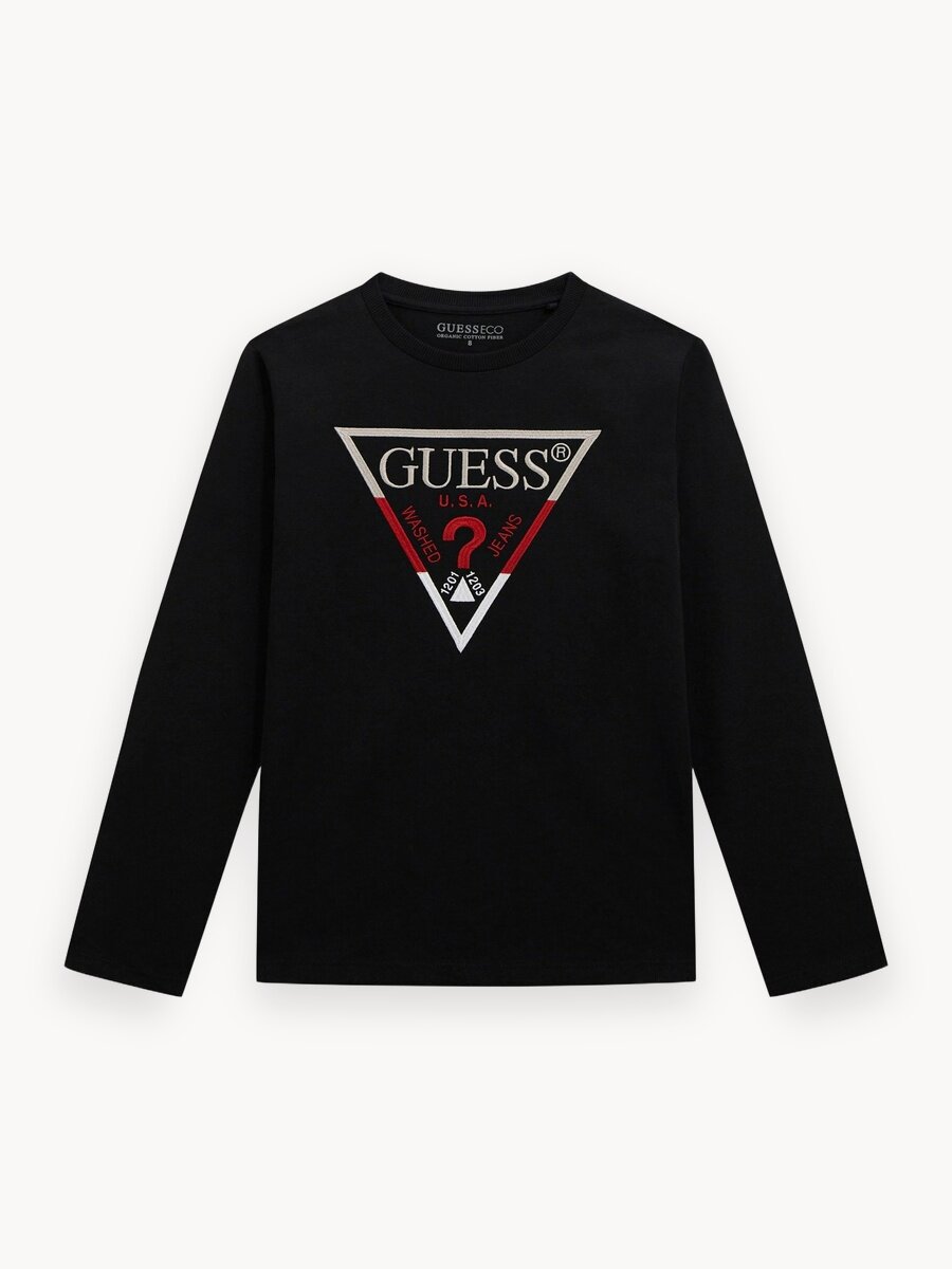 Лонгслив GUESS LS T-SHIRT, размер 10 лет, черный