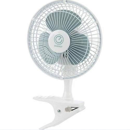 Вентилятор настольный-прищепка ENERGY 0602 диаметр 20 см 2 скорости 15 Вт белый 119200₽