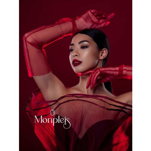 фото Перчатки monpleis вечерняя коллекция для женщин, размер onesize (6-7), бордовый