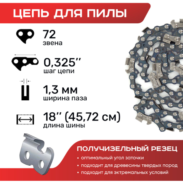 Цепь NUMBER ONE N1C1.3-72 шаг 0.325