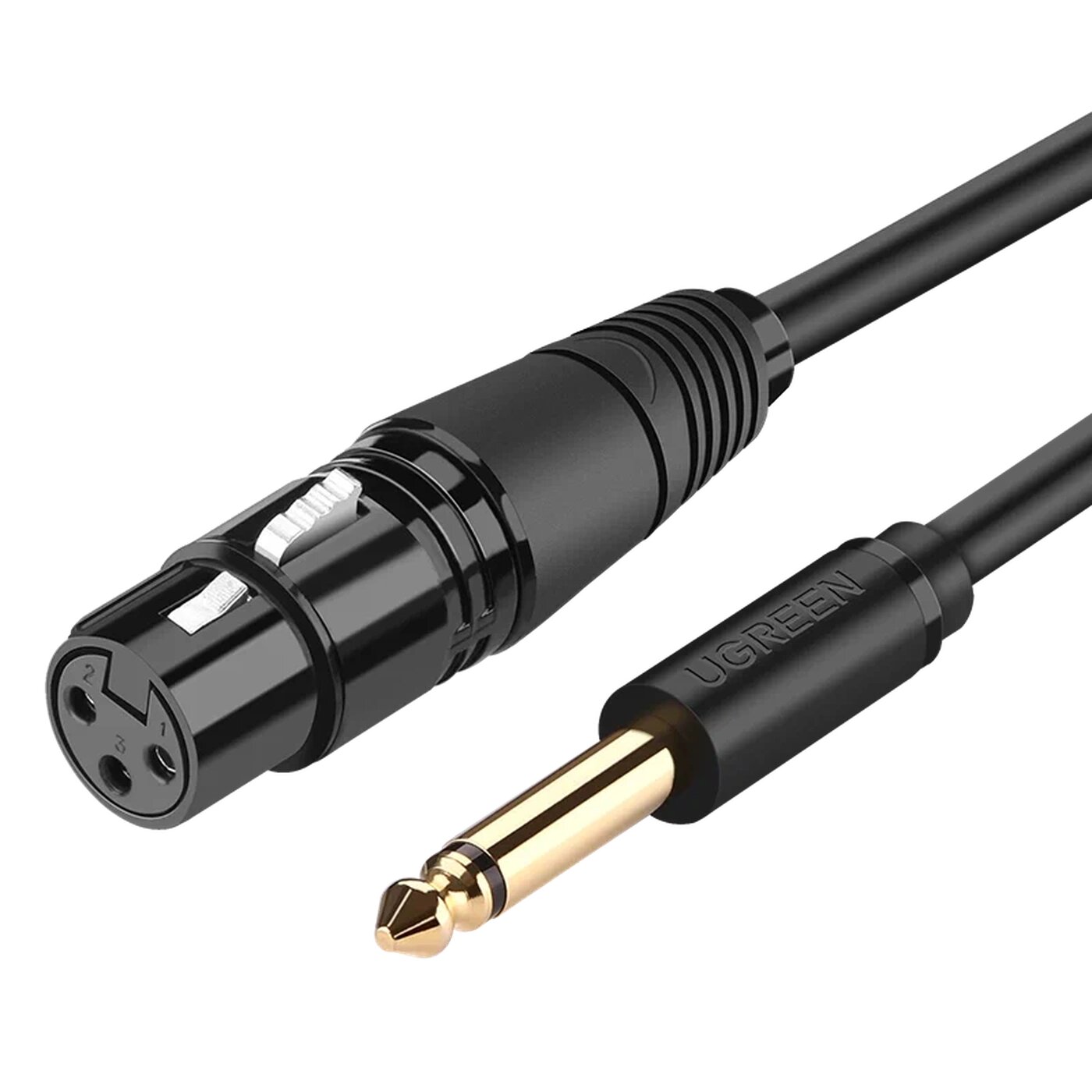 Кабель UGREEN AV131 (20720) 6.35 Male To XLR Female Cable. Длина: 3м. Цвет: черный