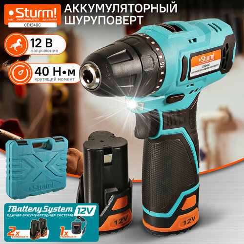 Аккумуляторный шуруповерт Sturm CD1240C 5599₽