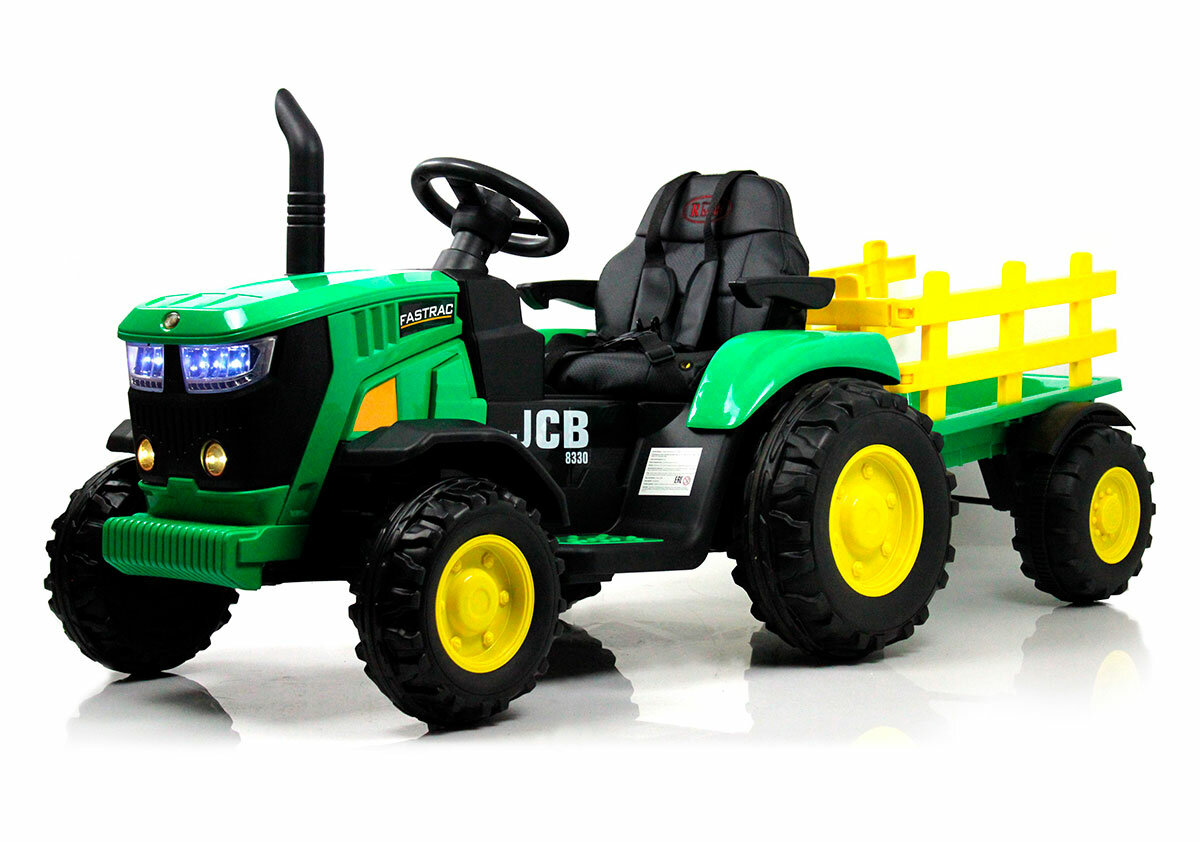 Детский электромобиль-трактор RiverToys O555OO Зелёный