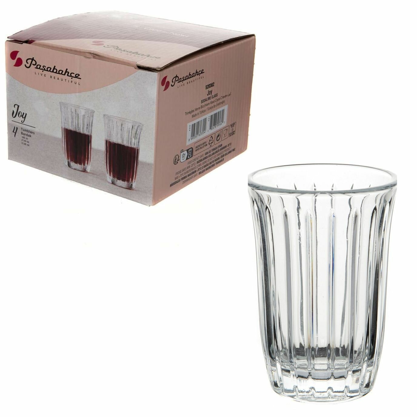 Набор стопок Pasabahce "SHOT JOY", стекло, 60 мл, прозрачные, 4 шт.
