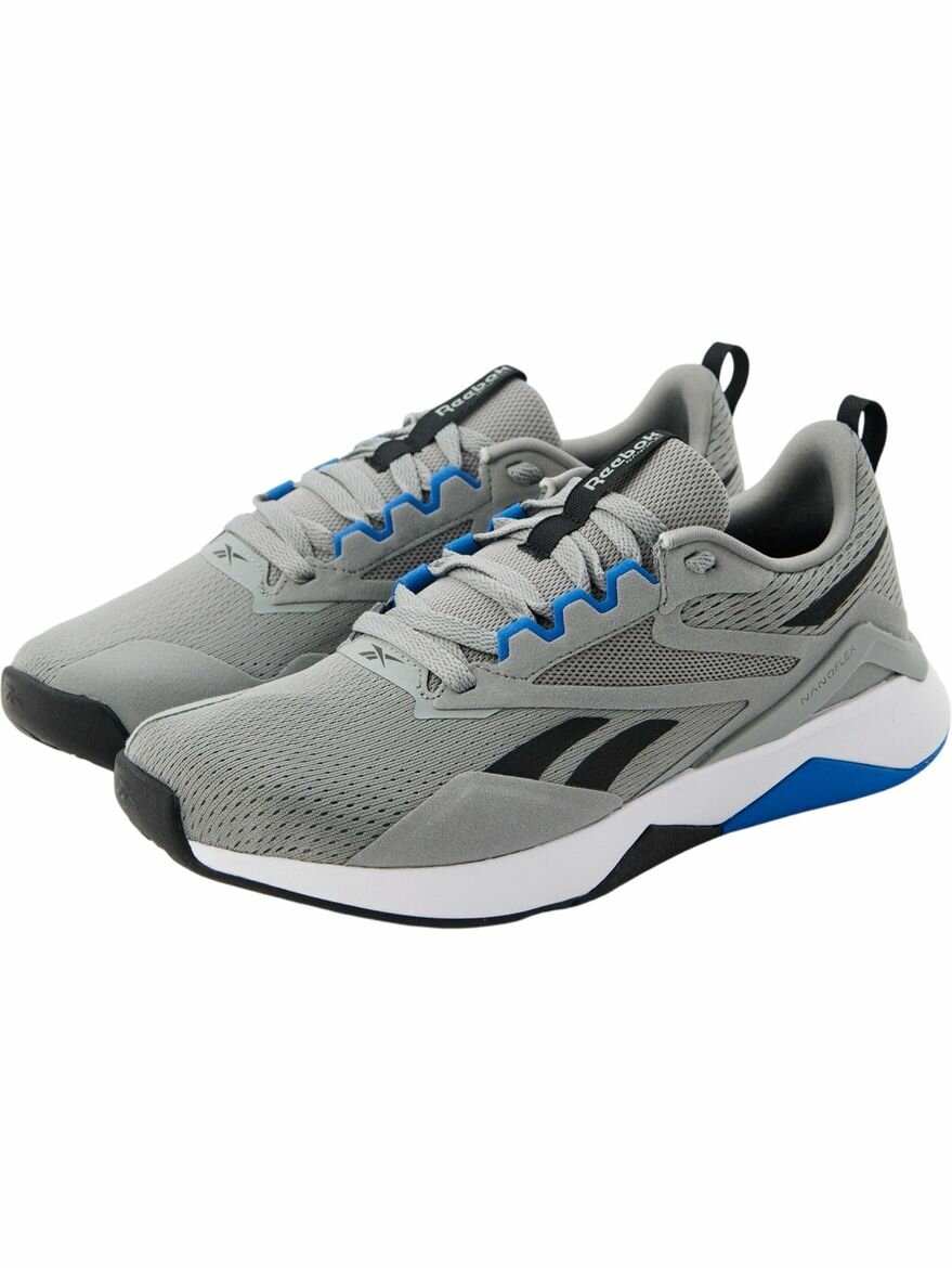 Кроссовки Reebok Nanoflex TR 2, полнота F, размер 11 US, серый/черный/голубой — фото 1
