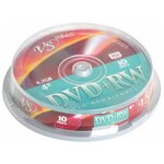 Диски DVD + RW VS 4,7 Gb 4x, комплект 10 шт Cake Box, VSDVDPRWCB1001 - изображение