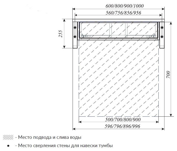 Тумба под раковину 1Marka GRUNGE LOFT 60П 1в. я Дуб Намибия подвесная (Ц0000001579) - фотография № 7