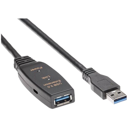 Кабель удлинительный USB A (M) - USB A (F), 10м, AOpen (ACU827A-10M) аксессуар aopen usb 3 0 am af 10m acu827a 10m