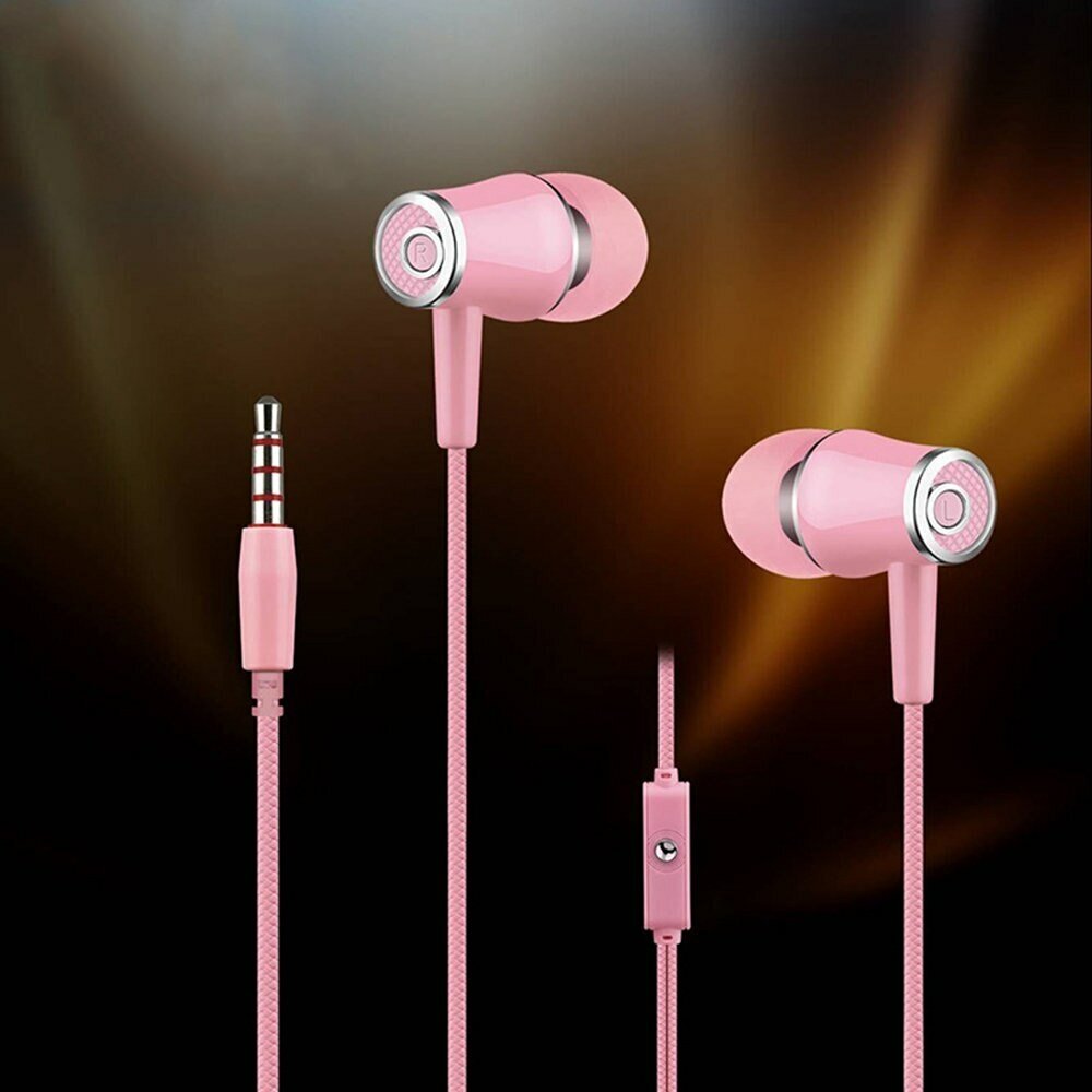 Гарнитура (наушники с микрофоном) проводная KIN K-68, цвет розовый