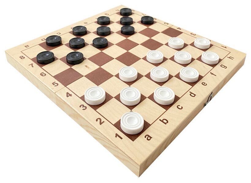 Набор игр ТРИ совы Шахматы, шашки обиходные, пластиковые, с деревянной доской 29*29см