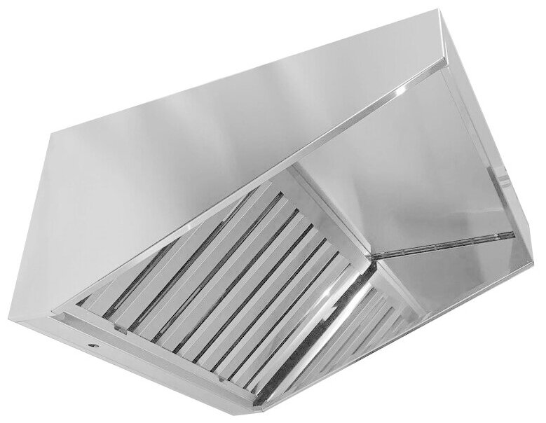 Вытяжной зонт AIRGRID ЗВП тип2 с лабиринтным ЖУ 800х600 D200 H350 AISI 430 0,8 кран