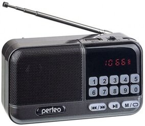Портативный радиоприемник Perfeo Aspen 3Вт/FM/AUX/USB/MicroSD (PF_B4060) серый