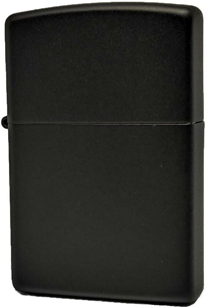 Зажигалка ZIPPO Classic с покрытием Black Matte, латунь/сталь, чёрная, матовая, 38x13x57 мм № 218