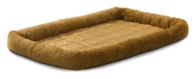 Лежак для собак и кошек Midwest QuietTime Faux Fur Deluxe Bolster 91х58х8 см cinnamon 92 см 60 см 8 см коричневый - фотография № 14