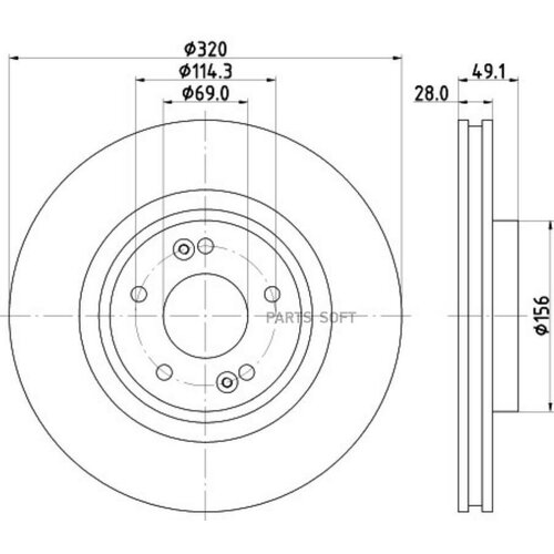 Тормозной диск HELLA 32835 8dd355125121 55818 PRO DAAKUV HELLA