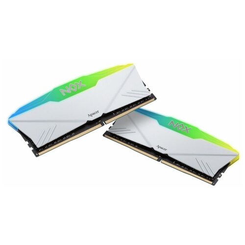 Модуль памяти Apacer DDR4 3600 32GB DIMM NOX RGB White Gaming Memory AH4U32G36C25YNWAA-2 Non-ECC CL18 135V Kit 2x16GB Intel XMP 20 Heat Sink 9787₽