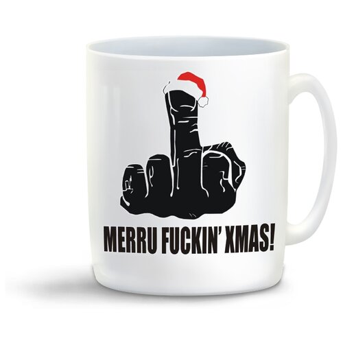 фото Кружка с приколом merru fuckin xmas! coolpodarok