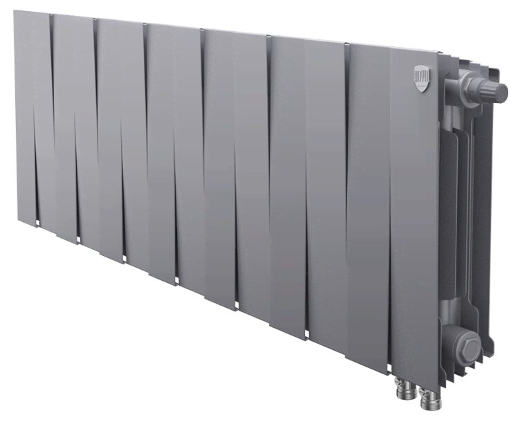 Радиатор Royal Thermo PianoForte Silver Satin 300 x14 \ 14 секций \ с нижним правым подключением
